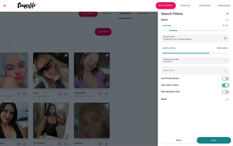 cougarlife advanced search