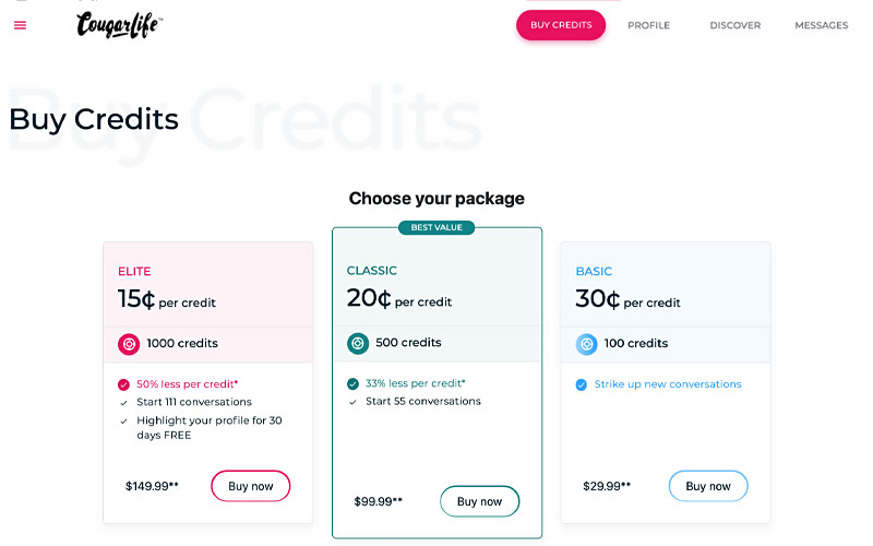 cougarlife prices